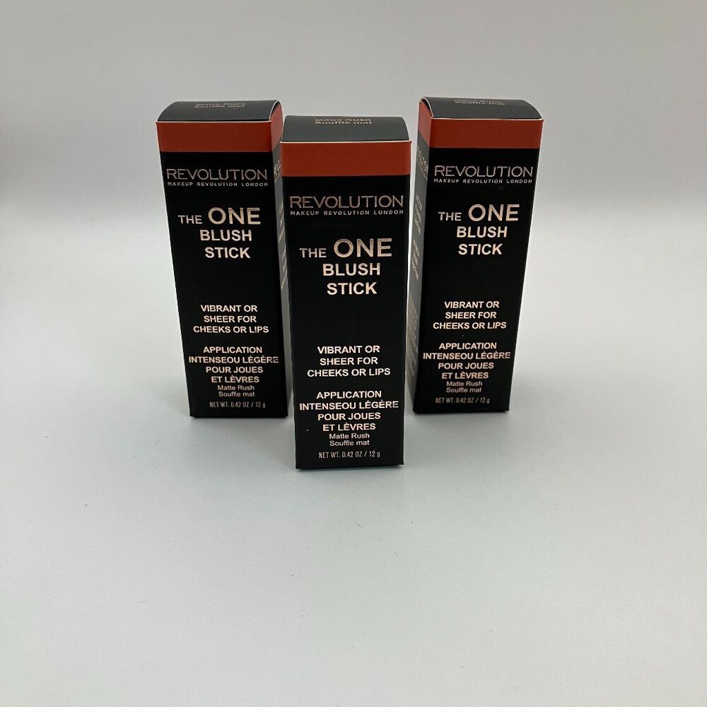 Makeup Revolution The One Fast Base Blush Stick Matte Rush Cheeks Lips Buildable